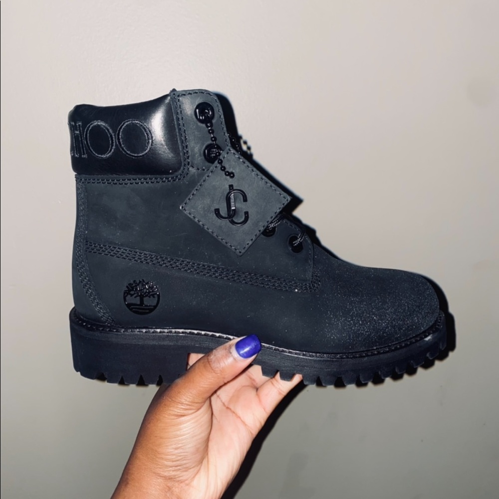 BRAND NEW Jimmy CHOO x timberlands black size women’s 7.5 comes with everything